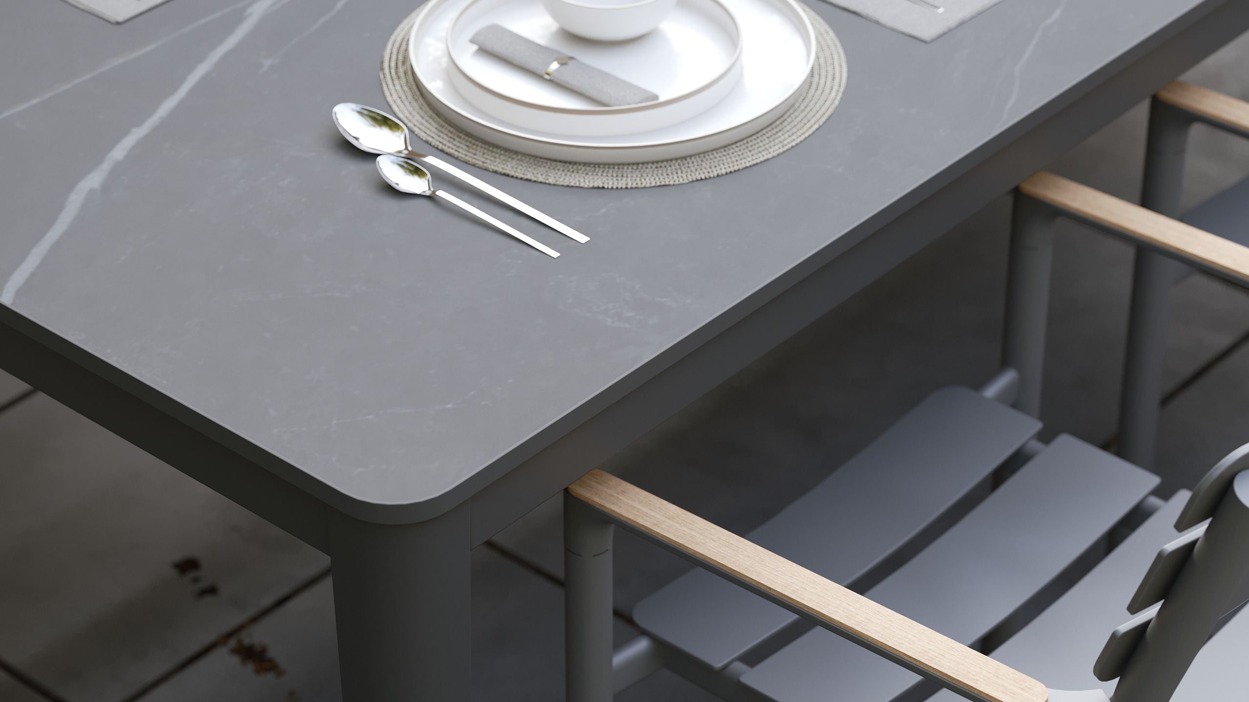 Table à manger d'extérieur OuterStone + 8 fauteuils de salle à manger 595