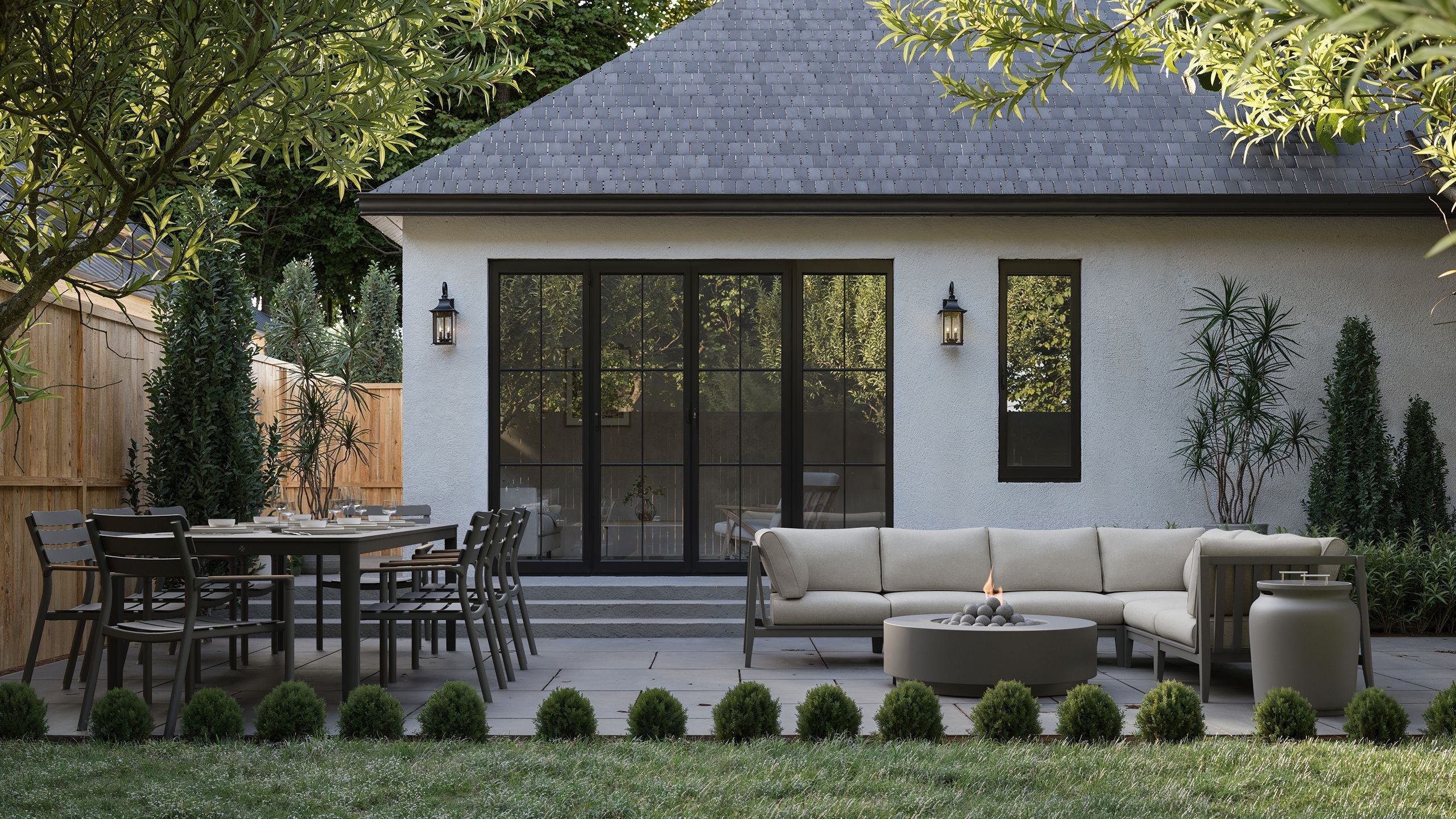 Table à manger d'extérieur OuterStone + 8 chaises sans accoudoirs 595