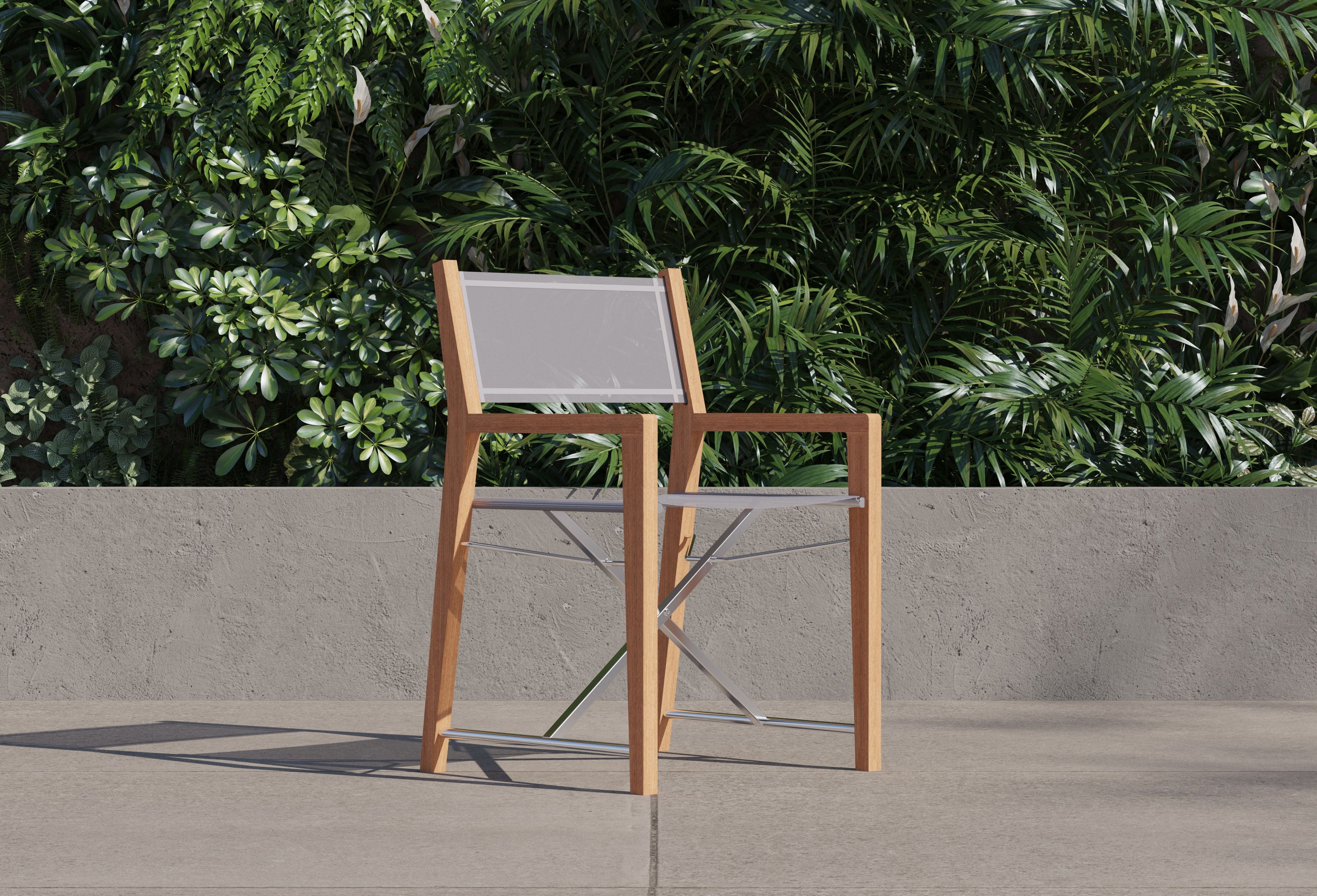 Chaise de directeur de salle à manger d'extérieur en teck