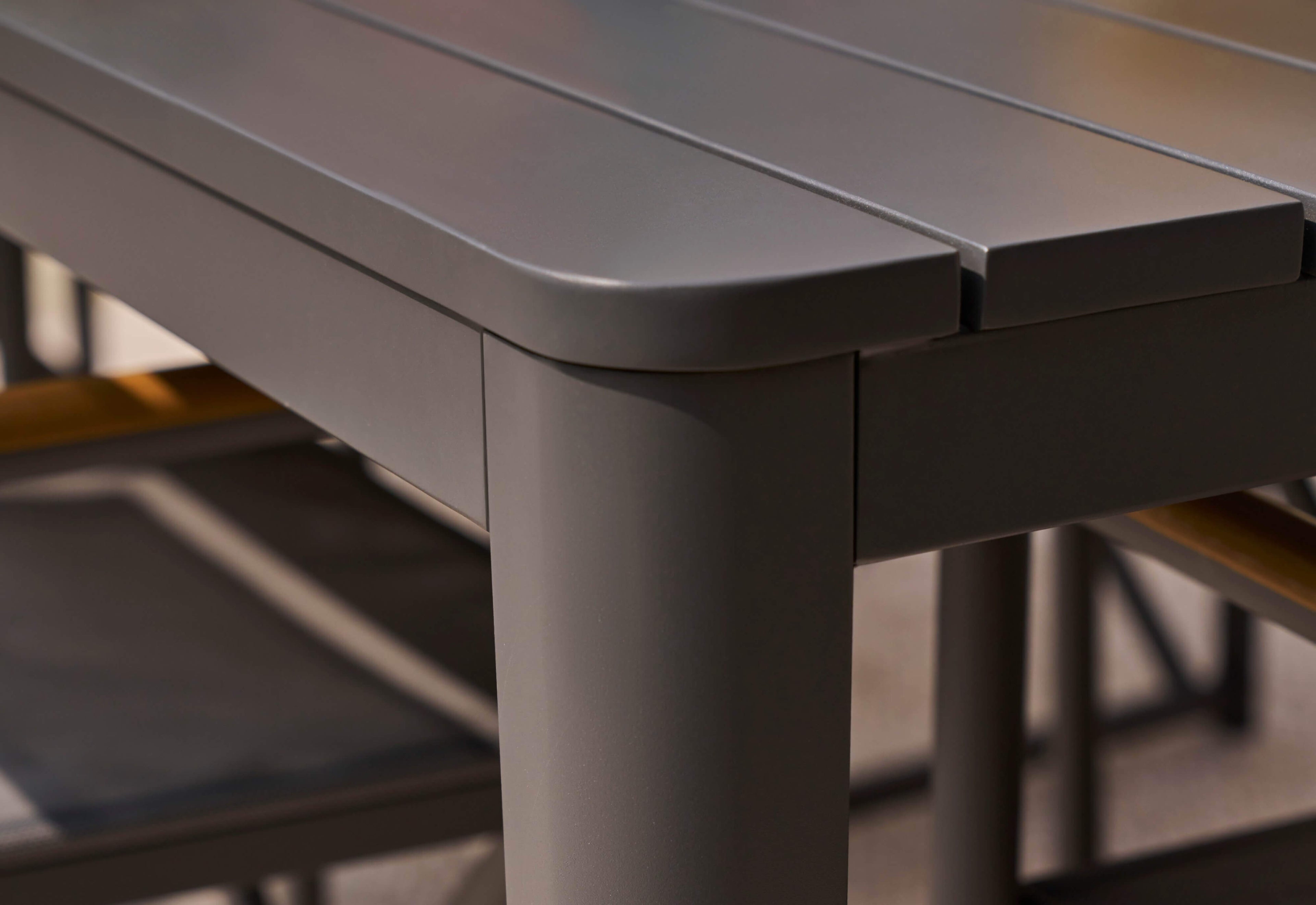 Table à manger rectangulaire d'extérieur en aluminium + 6 chaises de réalisateur en aluminium