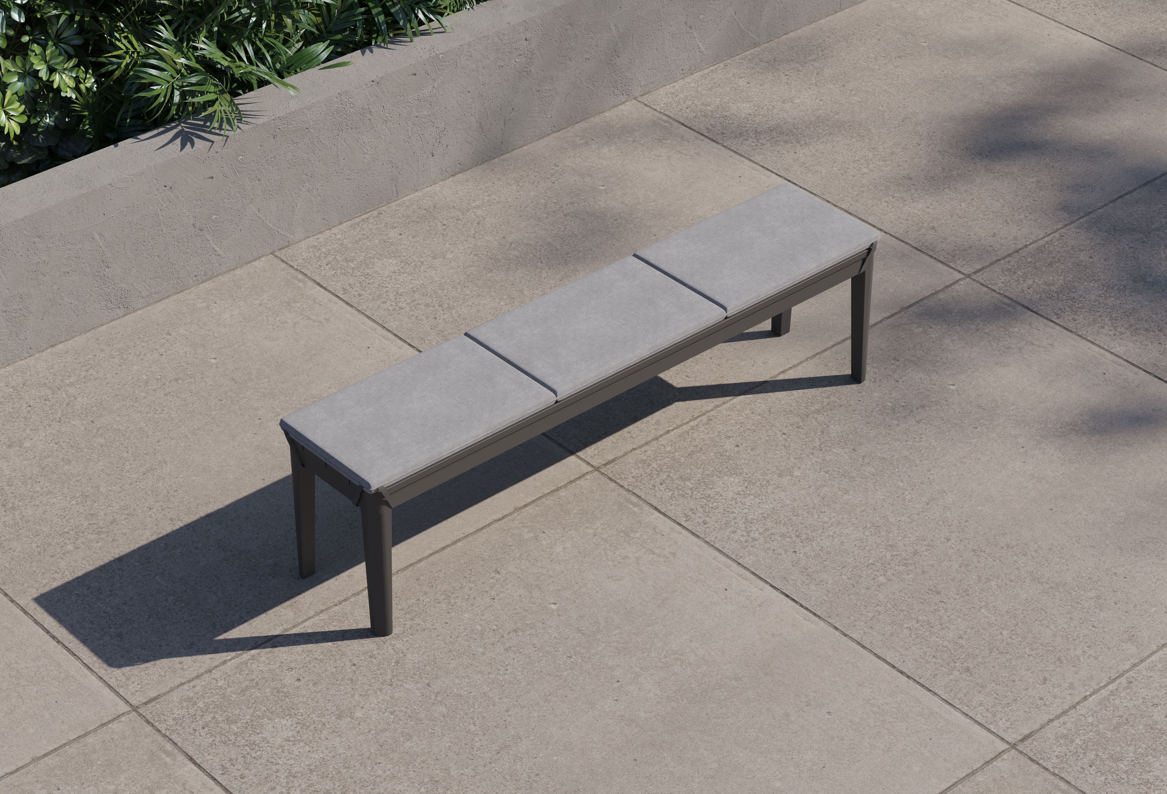 Table à manger rectangulaire d'extérieur en aluminium + 5 chaises de réalisateur en aluminium + banc de salle à manger en aluminium