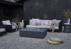 Canapé d'extérieur en osier noir avec fauteuils - 6 places