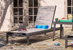 Chaise longue d'extérieur en aluminium anthracite