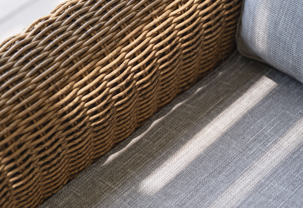 Canapé d'extérieur en osier marron avec fauteuils - 5 places