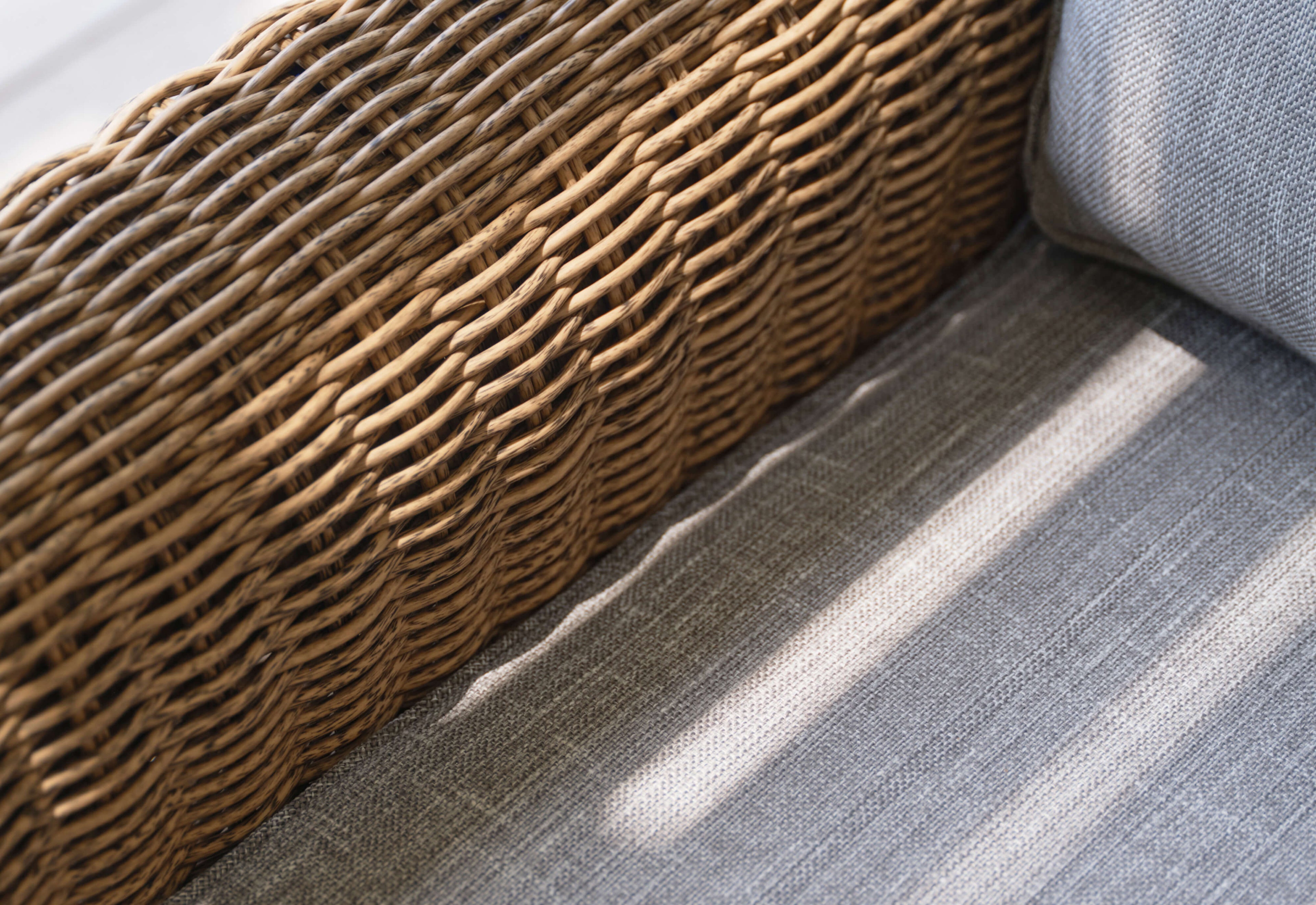 Canapé d'extérieur en osier marron avec fauteuils - 5 places