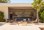 Canapé d'extérieur en teck avec fauteuils - 5 places