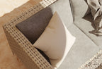 Fauteuil d'angle d'extérieur en osier à tissage ouvert - Gauche/Droite