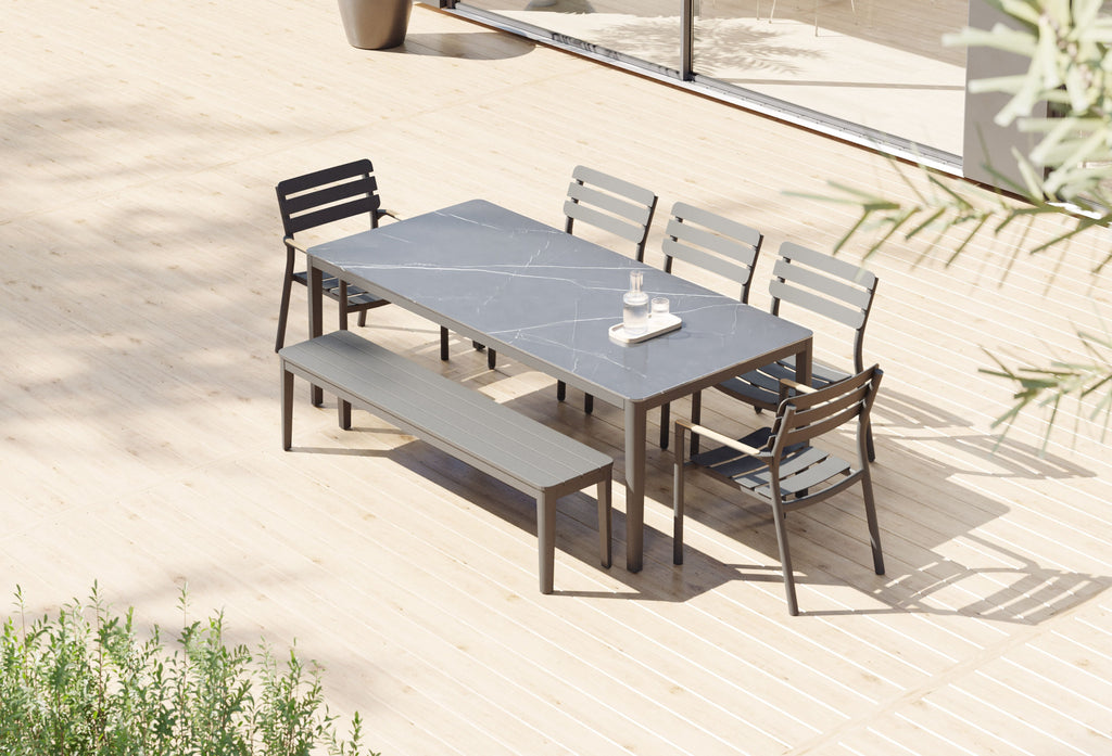 Banc de salle à manger d'extérieur en aluminium