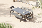 Banc de salle à manger d'extérieur en aluminium