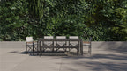 Table à manger rectangulaire d'extérieur en aluminium + 5 chaises de réalisateur en aluminium + banc de salle à manger en aluminium