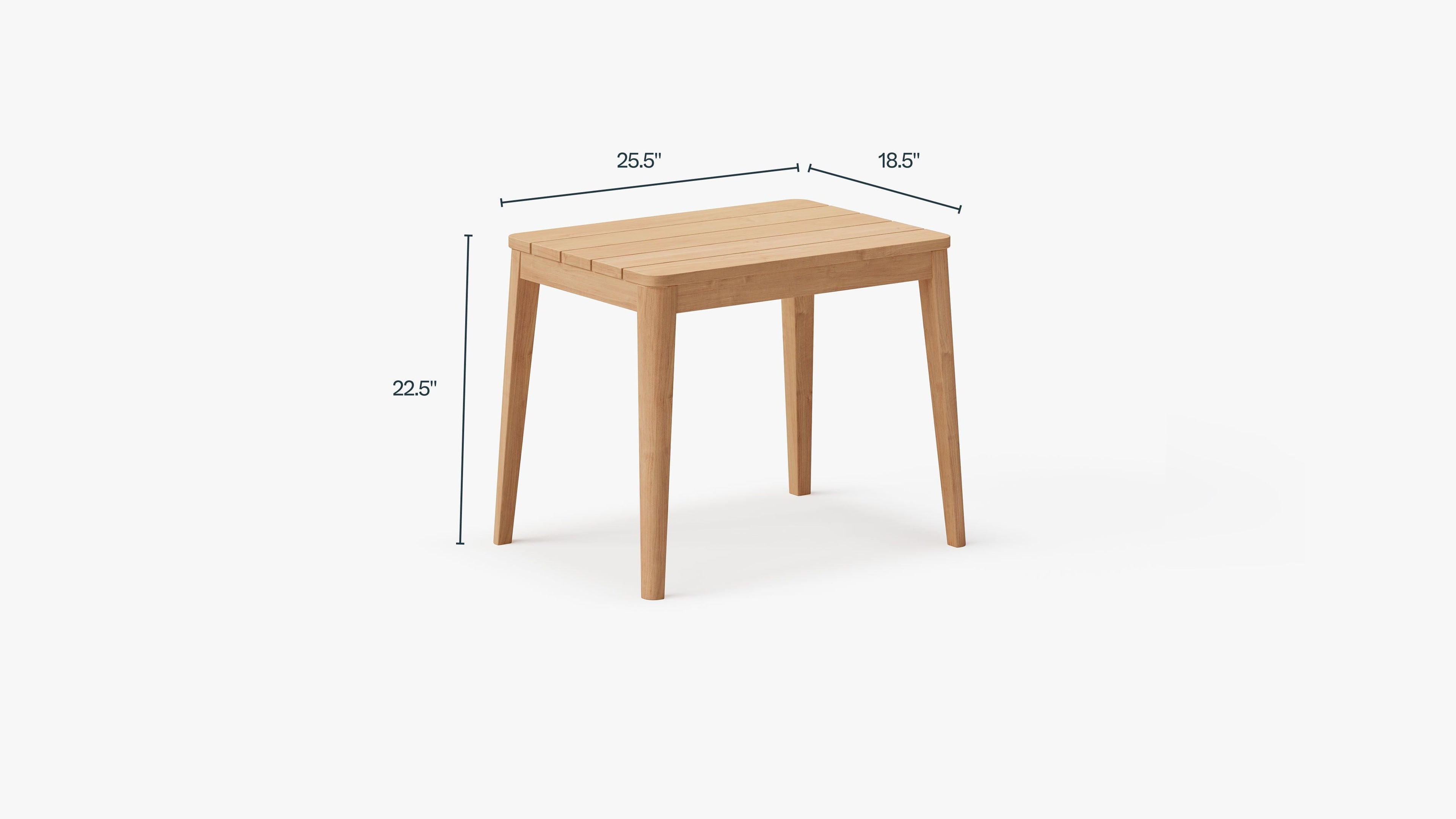 Table d'appoint d'extérieur en teck