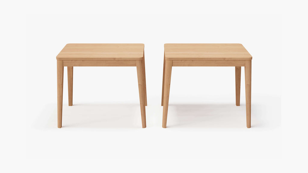 Table d'appoint d'extérieur en teck, lot de 2