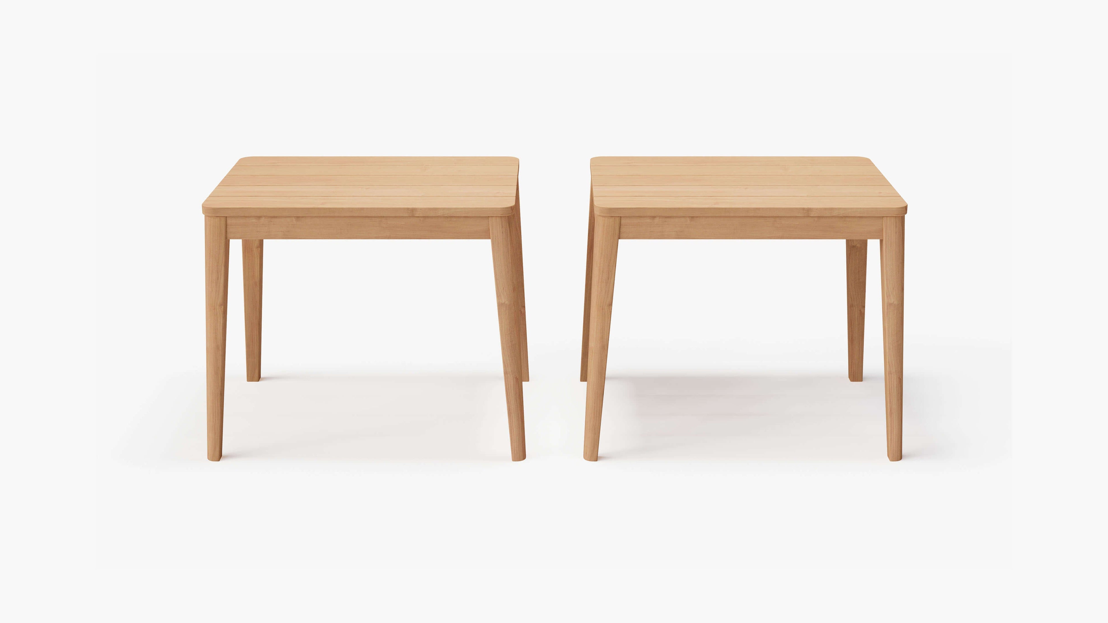 Table d'appoint d'extérieur en teck, lot de 2