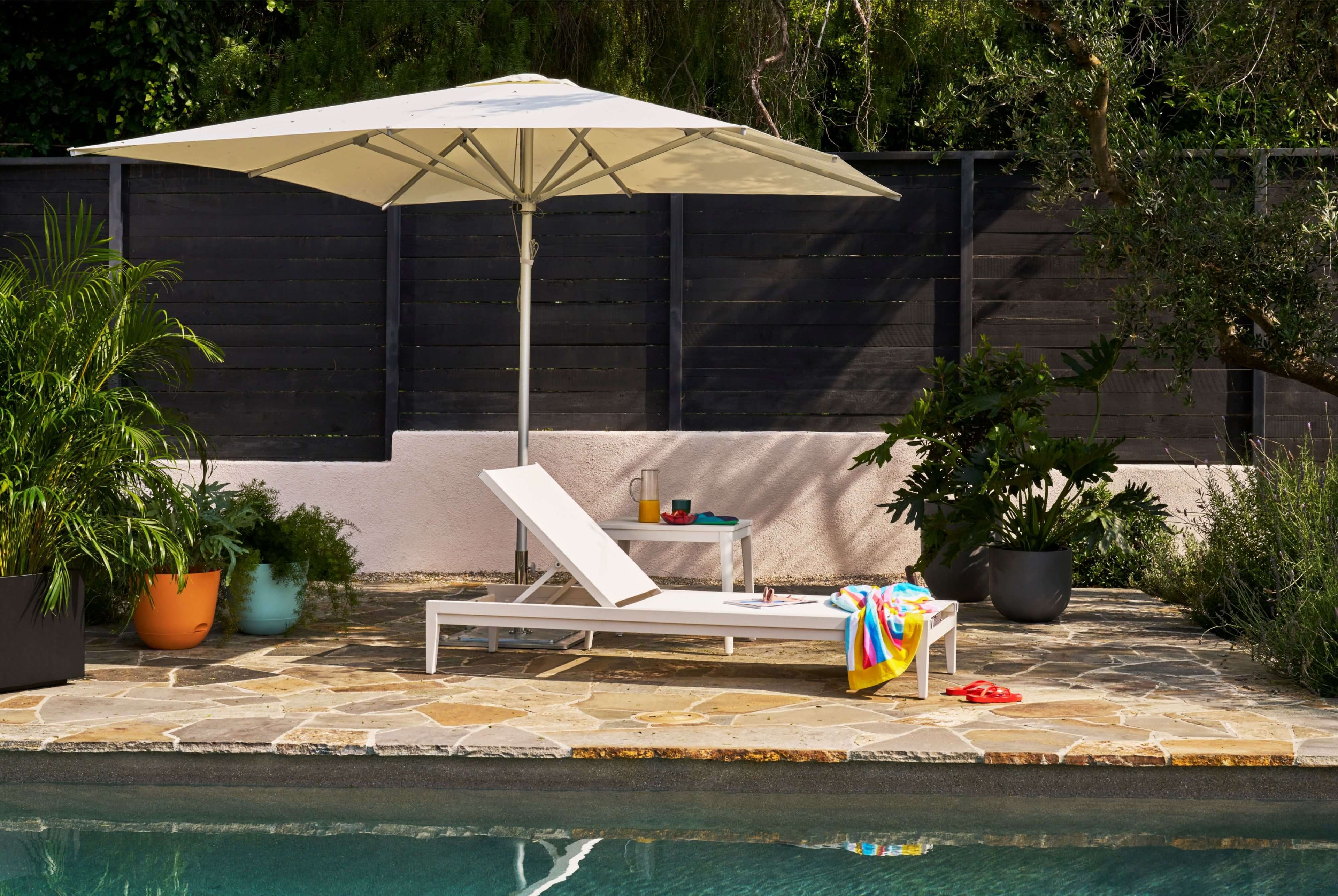 Parasol d'extérieur en aluminium de qualité marine