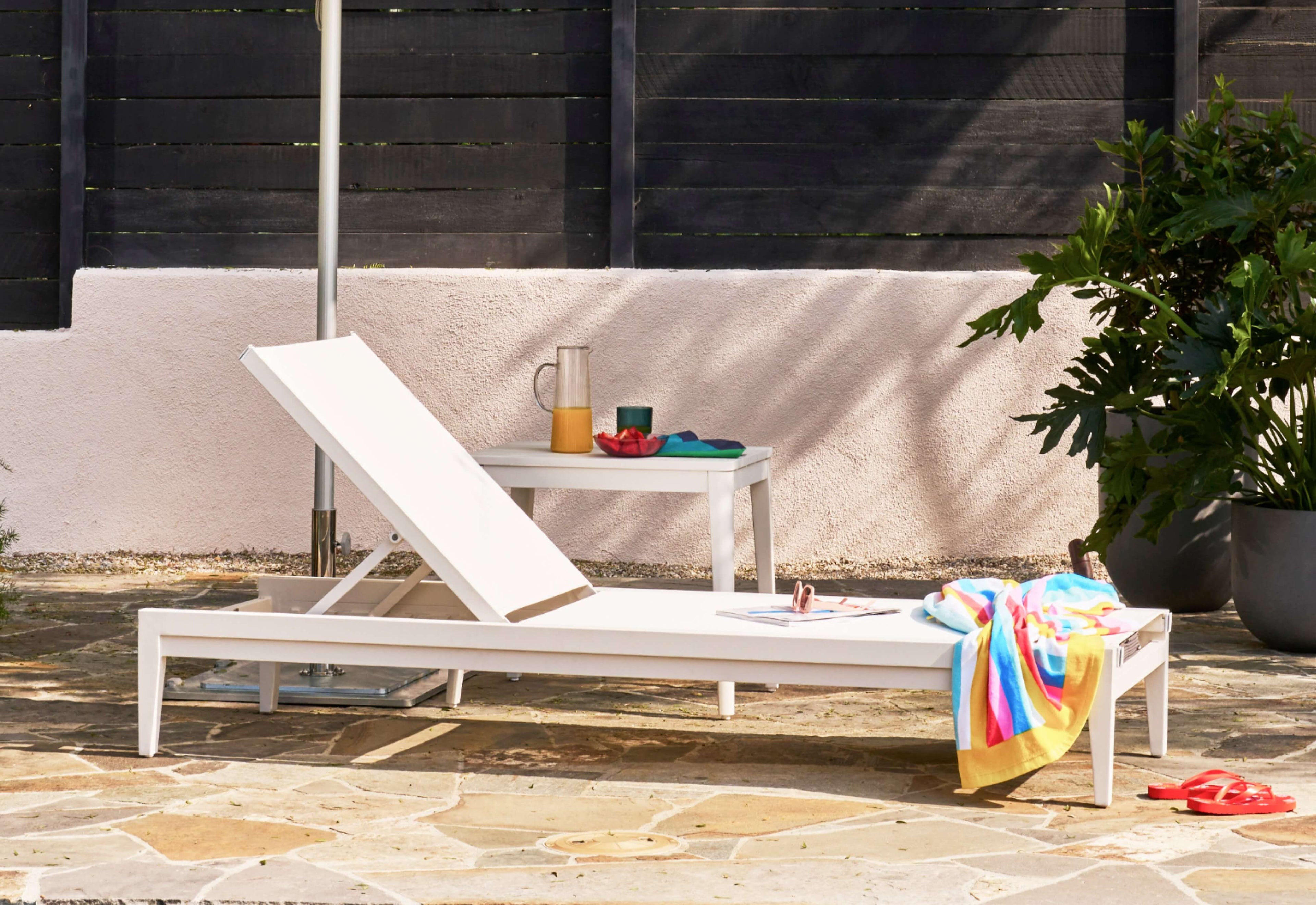Table d'appoint d'extérieur rectangulaire en aluminium, lot de 2