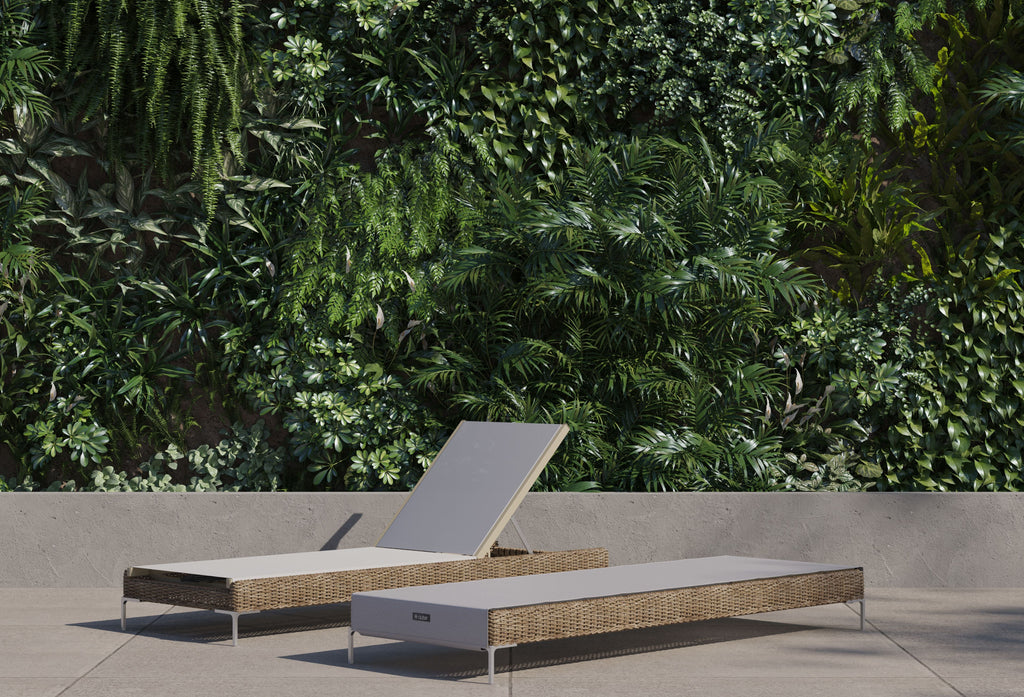 Chaise longue d'extérieur en osier Core