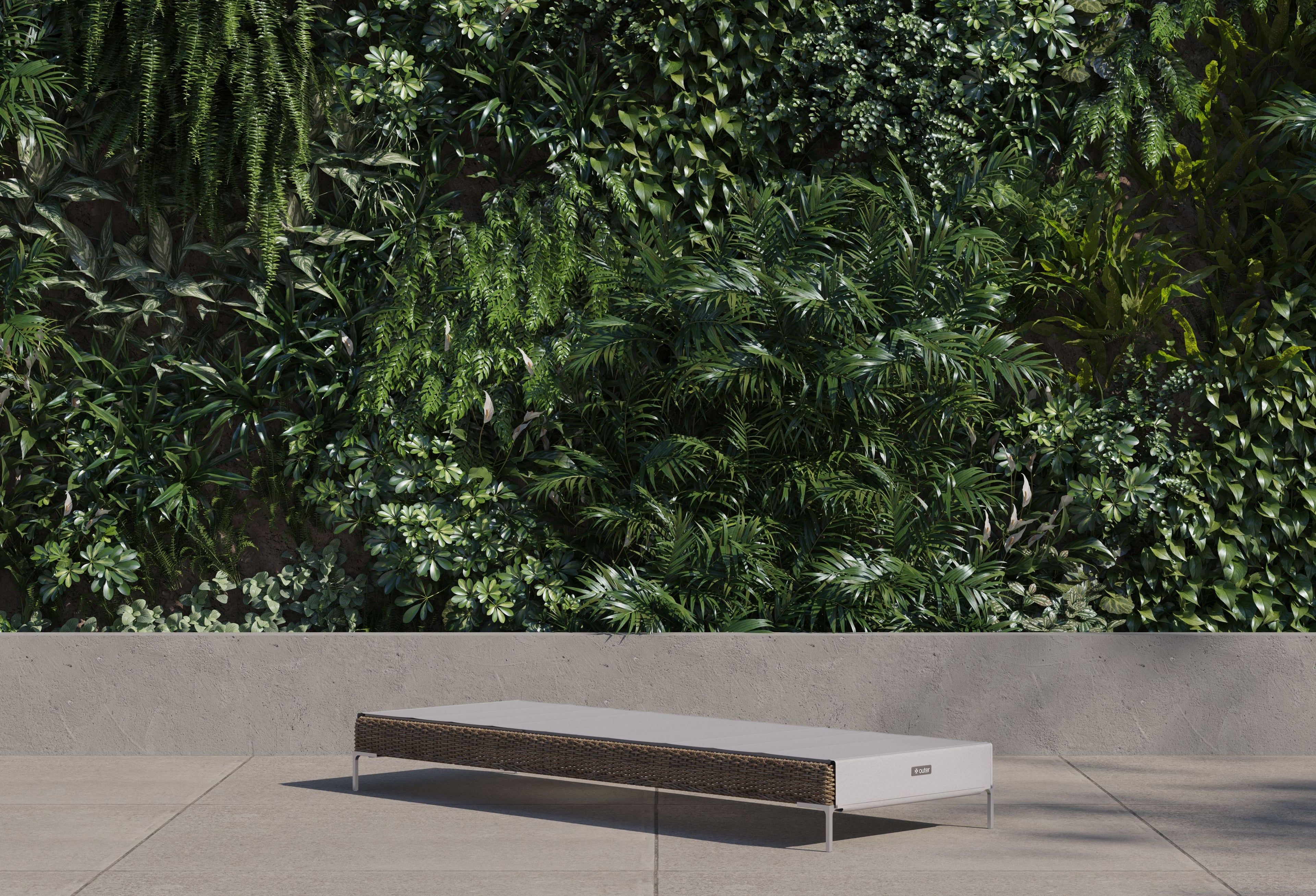 Chaise longue d'extérieur en osier Core