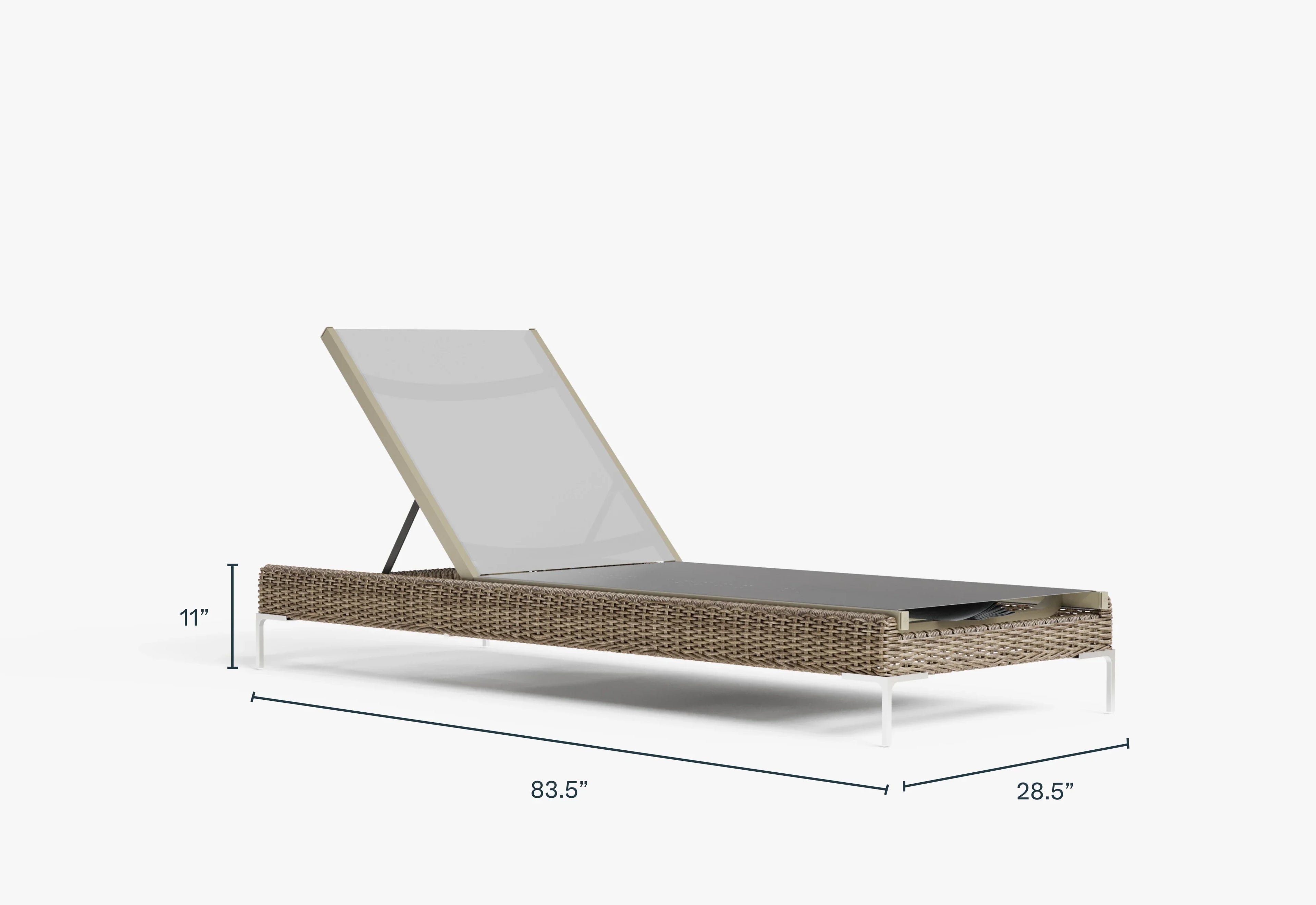 Chaise longue d'extérieur en osier Core