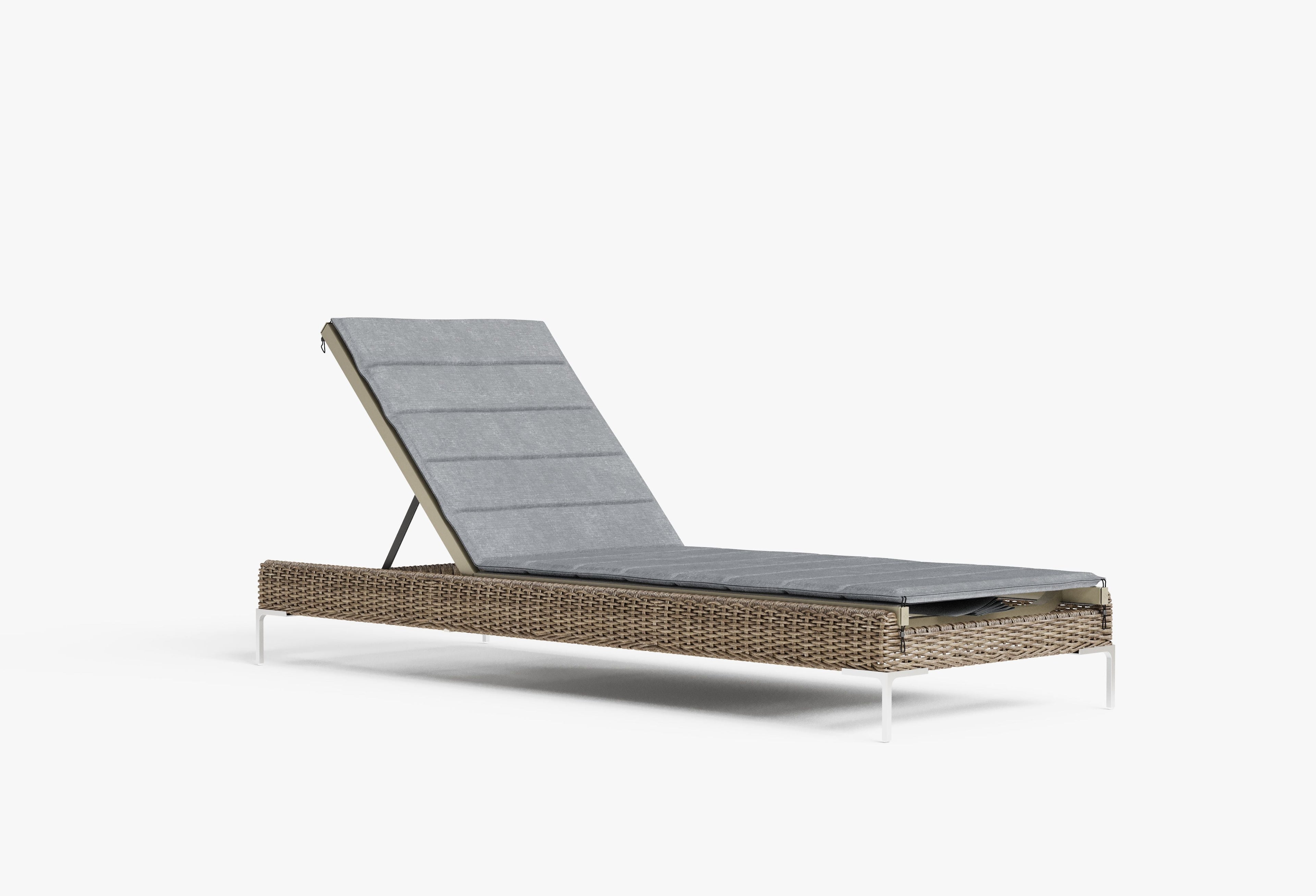 Coussin de chaise longue en aluminium ou en osier