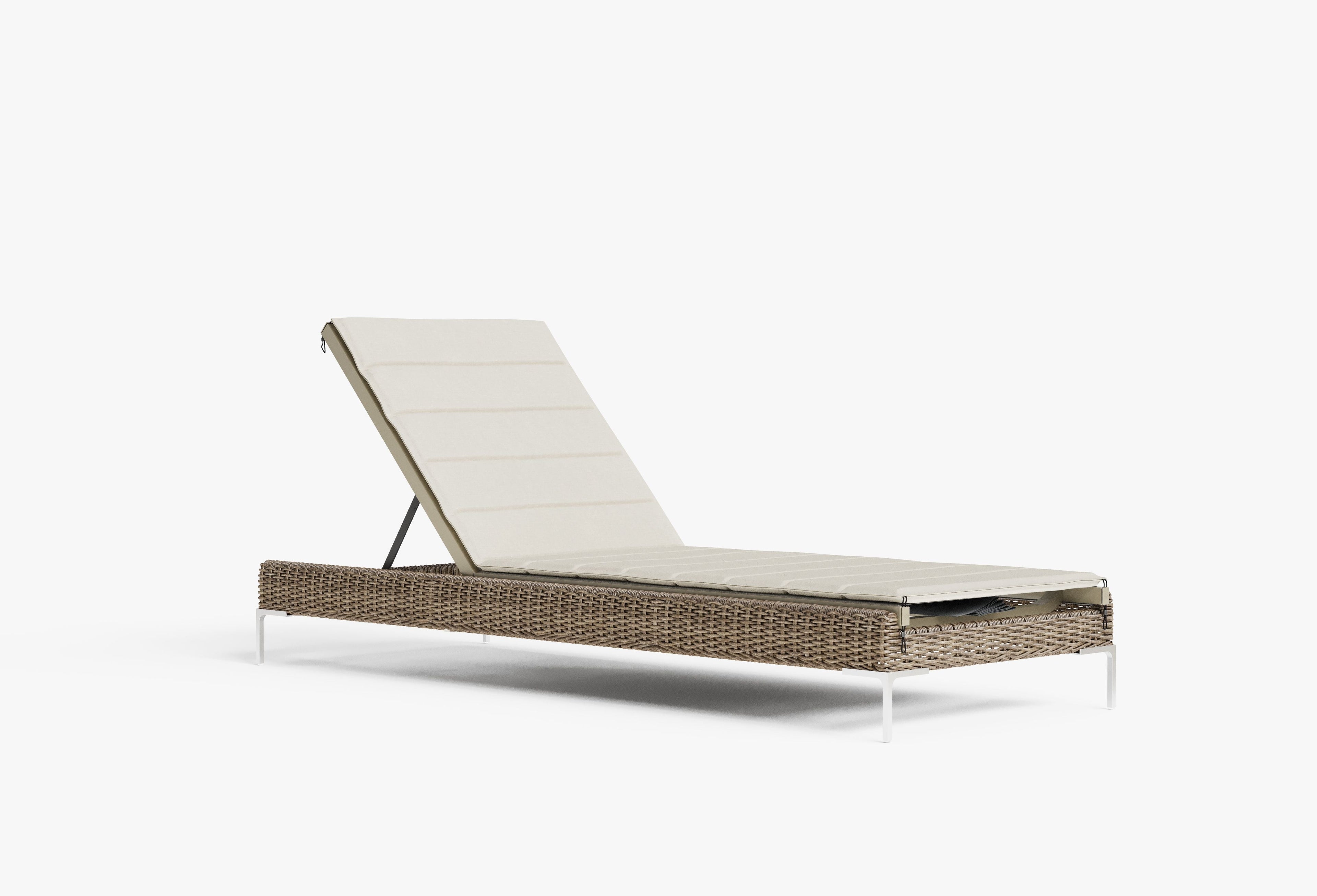 Coussin de chaise longue en aluminium ou en osier