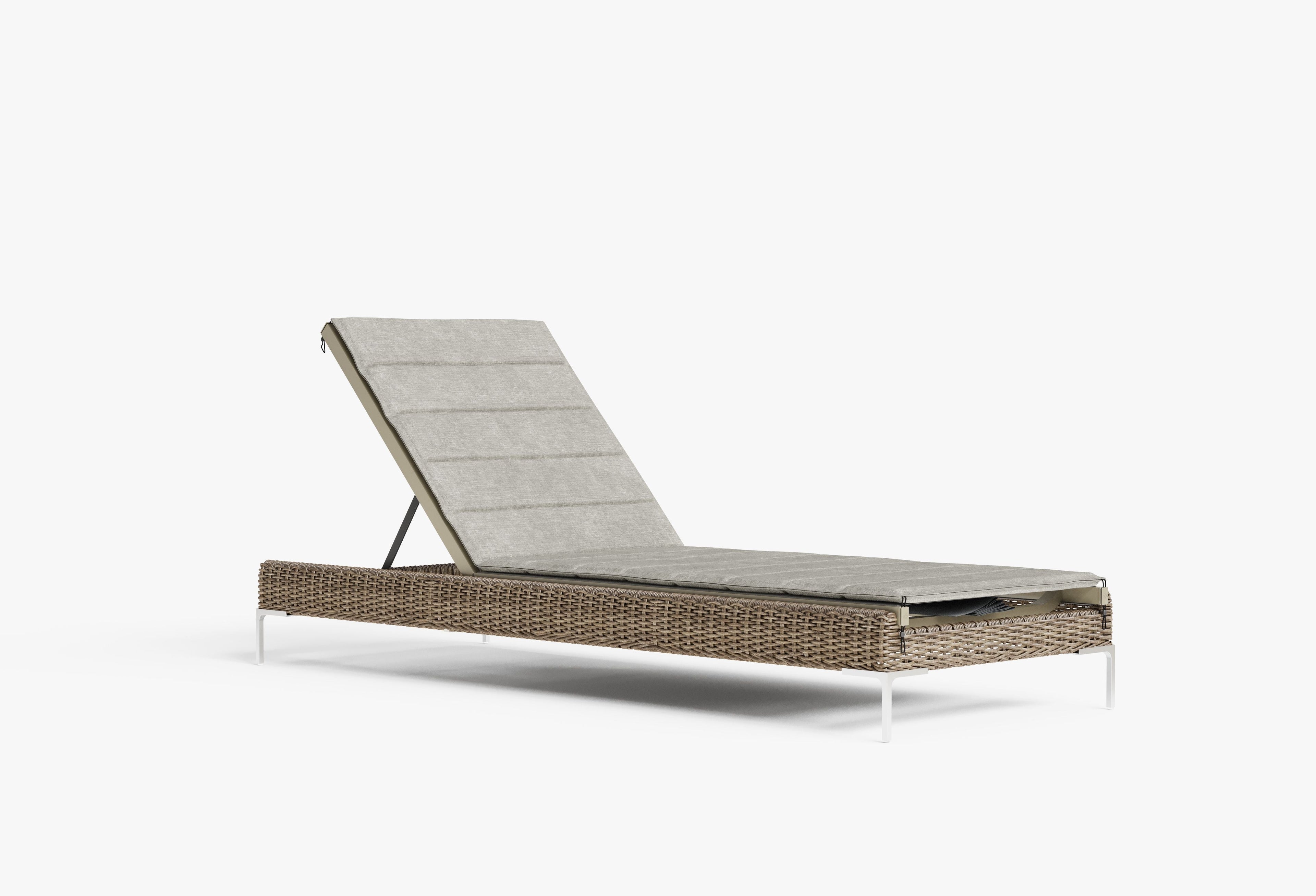 Coussin de chaise longue en aluminium ou en osier
