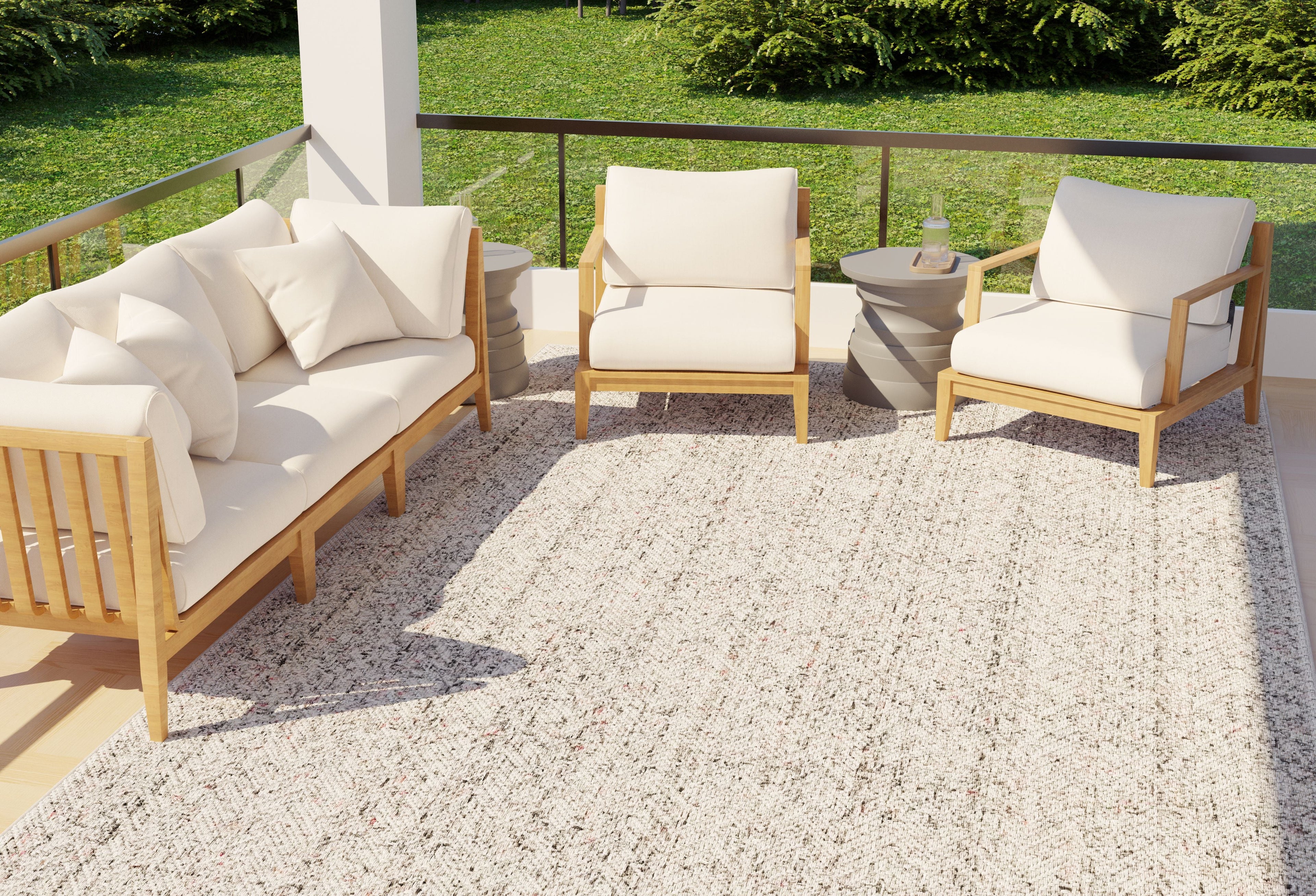Tapis d'extérieur écologique 1188 gris coquillage